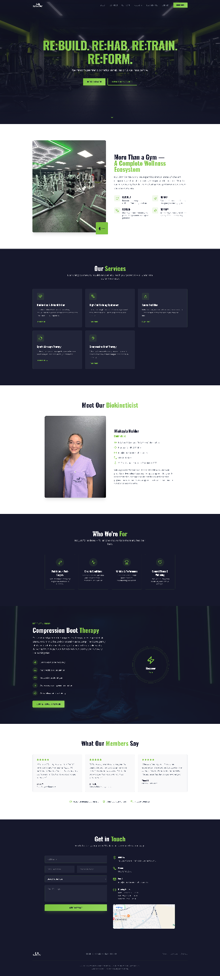 Screenshot of RE:FORM Centre website by Big Mood Agency